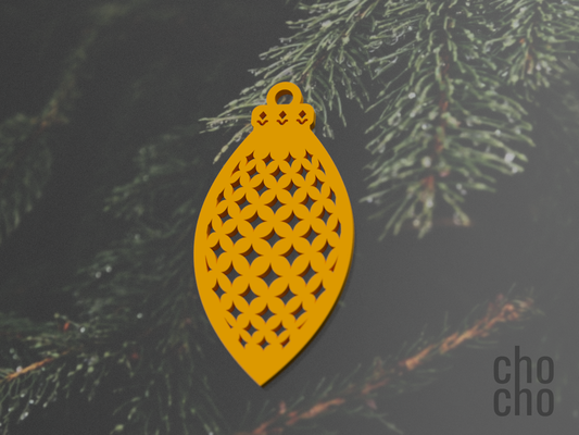 ornamento navidad árbol elíptico 5 by chocho casa decoración llavero arete anillo collar 3d print model - Mito3D