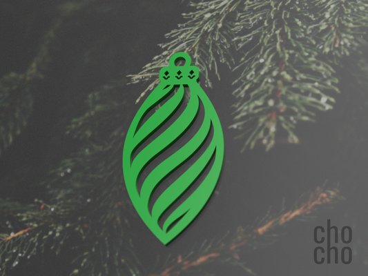 enfeite natal árvore elíptico 8 by bichano casa decoração chaveiro colar brinco anel 3d print model - Mito3D
