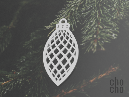 ornament christmas tree elliptic 10 by chocho household decor earring keychain necklace ring keyring 3d print model - Mito3D