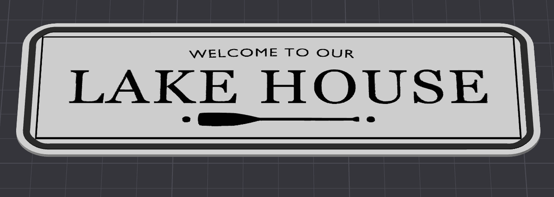 lake house sign by wano81 household decor 3d print model - Mito3D