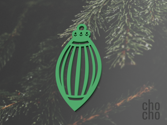 ornament christmas tree elliptic 3 by chocho household decor keychain necklace ring earring keyring 3d print model - Mito3D