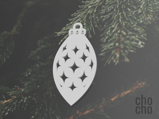 ornamento navidad árbol elíptico 6 by chocho casa decoración anillo llavero arete collar 3d print model - Mito3D