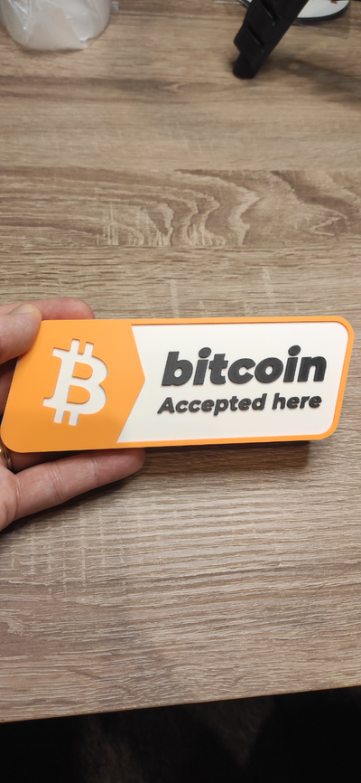 bitcoin cartello accettare by carlson arte segni loghi btc 3d print model - Mito3D