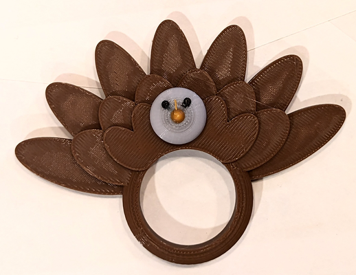 turkey napkin ring holder by elfring household festivities decor christmas 3d print model - Mito3D
