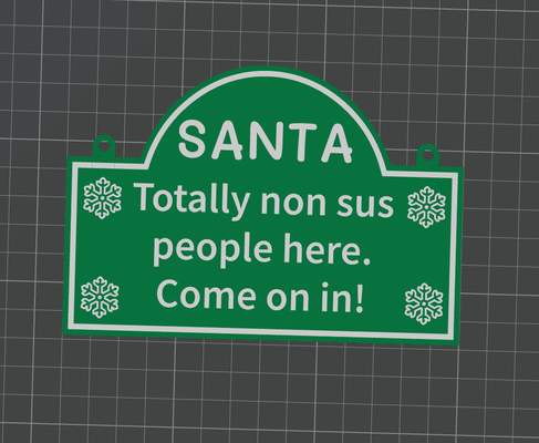 santa sign christmas sus funny by 3d prints week art signs & logos holiday silly decor decoration ornament claus color swap ams 3d print model - Mito3D