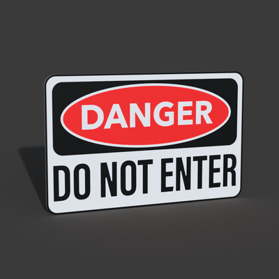 danger do enter sign by braga3dprint art models warning 3d print model - Mito3D