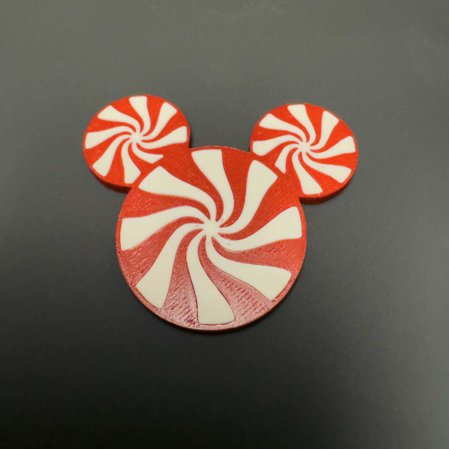 mickey christmas peppermint magnet by legoconstruct household decor disney disneychristmas world land mouse multi color multicolor head holidays festive 3D print model - Mito3D