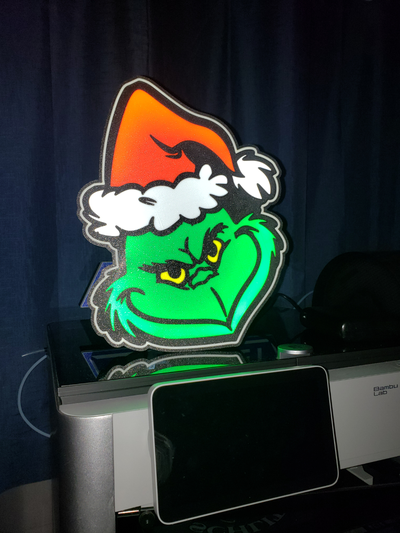 navidad grinch caja ligera by hjtatum casa decoración 3d print model - Mito3D