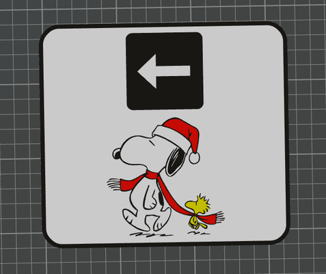 direction sign christmas snoopy woodstock decoration by 3d prints week art signs & logos charlie brown funny cute peanuts wall 2d 3d print model - Mito3D