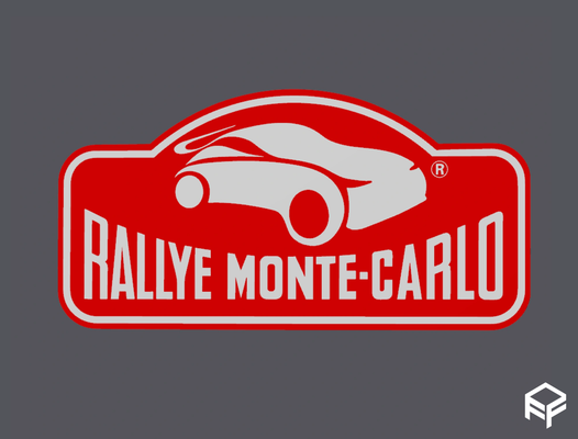 wrc rallier monte carlo plaque by ff3d makes art panneaux logos carlo rallyemontecarlo signe courses rallie 3d print model - Mito3D