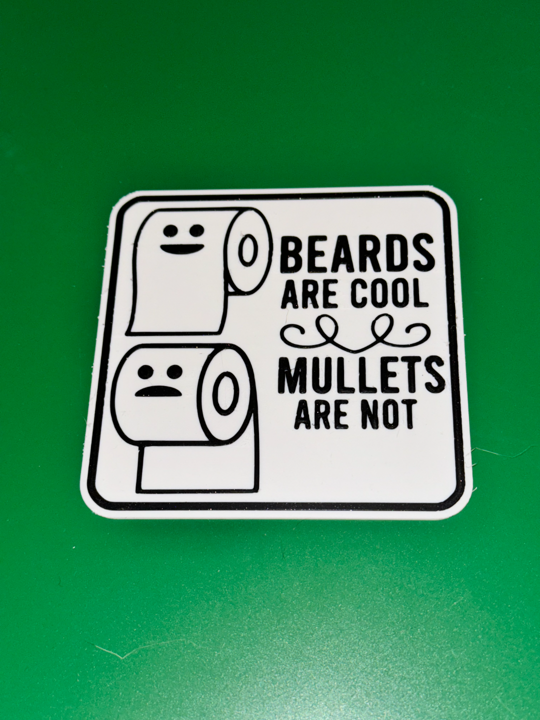 beards cool mullets bathroom toilet paper orientation sign by dylangale77 art signs & logos humor decor decorations 3D print model - Mito3D