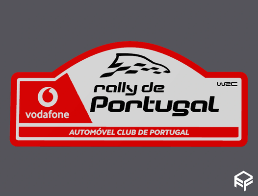 wrc rallier portugal plaque by ff3d makes art panneaux logos signe rallyeportugal courses 3d print model - Mito3D