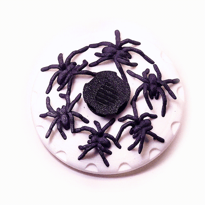 preto branco aranhas animado inquietação spinner by apirodesign brinquedos jogos animação zootropo brinquedo único assustador 3d print model - Mito3D