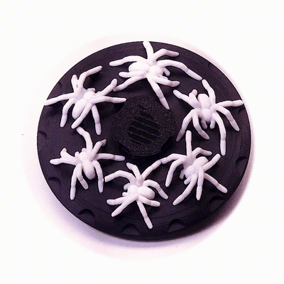 white black spiders animated fidget spinner by apyrodesign toys & games animation zoetrope toy unique scary 3d print model - Mito3D