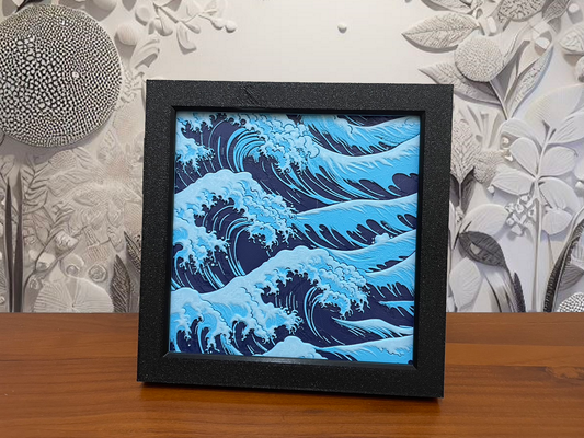 surging waves by mailiou household festivities art artwork hueforge gift home christmas chrismas 2023 xmas 3d print model - Mito3D
