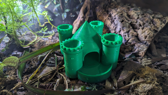 castello nascondere acqua piatto by minist3r domestico animali domestici 3d print model - Mito3D