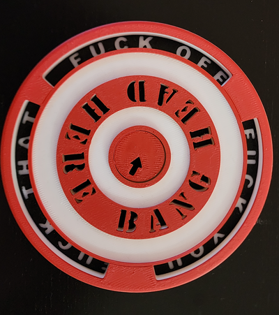kötü gün spinner by kirklands sanat işaretler logolar bullseye öfke eğlence 3d print model - Mito3D