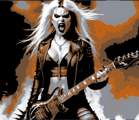heavy metal rockstar by mclanesmemories art 2d rocker music hard rock hueforge 3d print model - Mito3D