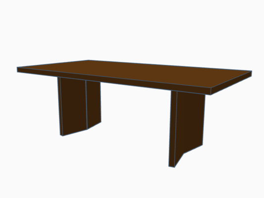 walnut table 3d model by ameenr10 miniatures architecture 3d print model - Mito3D