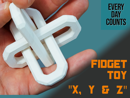 fidget toy x y z by day counts toys & games anxiety stress 3d print model - Mito3D
