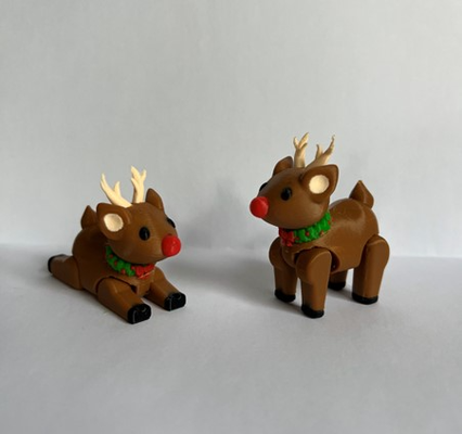 articulé noël renne by callanloomers miniatures animaux raindeer créature couronne animal 3d print model - Mito3D