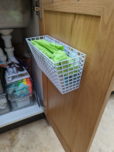 small basket - kitchen cupboard door by haughtygrayalien household house models organization organisation 3d print model - Mito3D