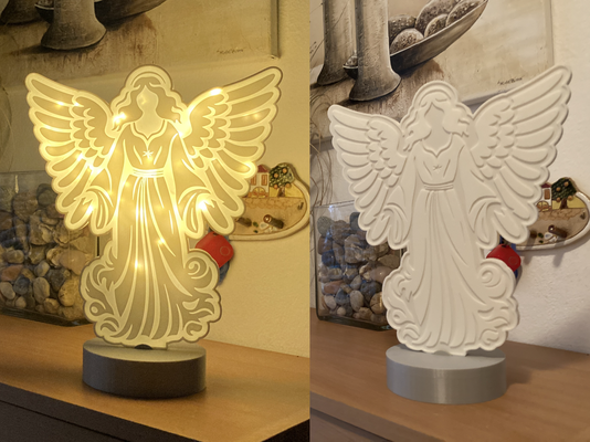 xmas angel lightbox timer by creativedesign3d household decor lighbox light box christmas 3d print model - Mito3D
