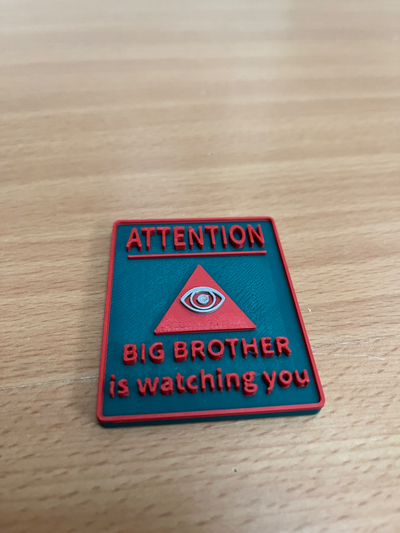 big brother is watching sign by jackaxe 3 art signs & logos bigbro attention 1984 eye 3d print model - Mito3D