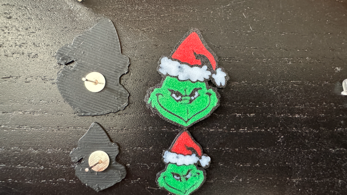 grinch earplug earring remixed by foxmckraut fashion earrings earplugs christmasearring christmas 3d print model - Mito3D