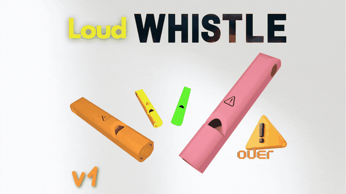 loud whistle v1 by franceschellifederico tools gadgets whistles db keychain accessories accessory theultimate sound warning color fast print easy 3d print model - Mito3D