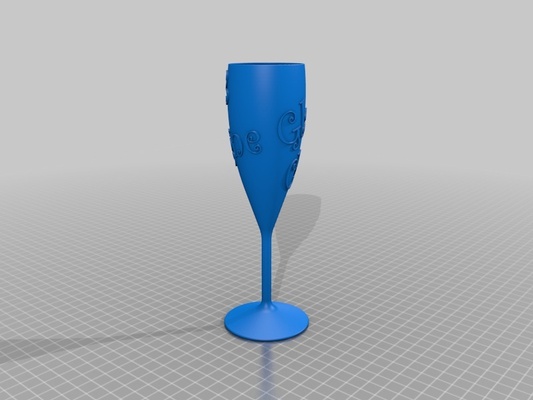 champagne glass text by janne household house models thingiverse 3d print model - Mito3D