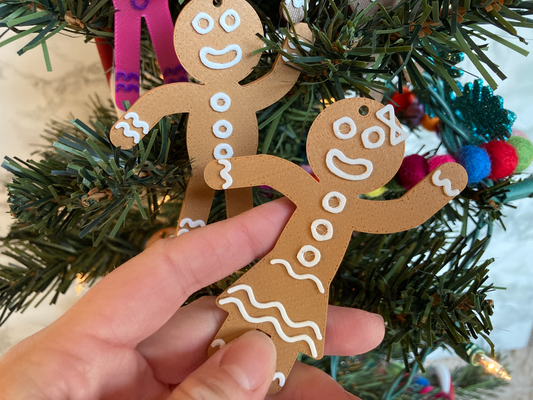 flat gingerbread man woman ornaments by penolopybulnick household festivities ornament christmas tinkercad instructables 3d print model - Mito3D
