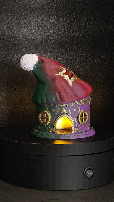fairy house christmas remixed by zumdag household decor fairyhousechristmas christmashouselight christmasdecoration light lamp 3d print model - Mito3D