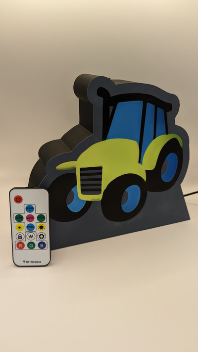tracteur boite lumière by tasse moustache ménage décor boîte led 3d print model - Mito3D
