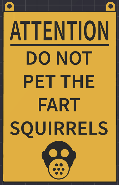 skunk sign by darth vader art signs & logos competition funny smell warning 3d print model - Mito3D