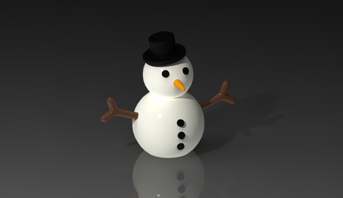 cute fat snowman by kogooo household festivities christmas art decoration holiday decor fun snow carrot hat xmas winter 3d print model - Mito3D