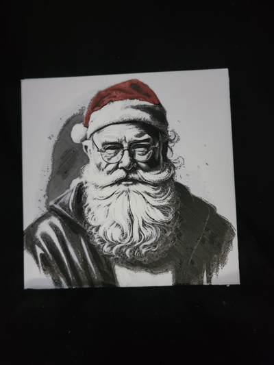 papai noel retrato by frankenbeeging arte 2d natal claus inverno decoração feriado 3d print model - Mito3D