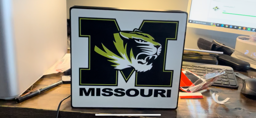 missouri led licht box by powell james10 kunst zeichen logos mizzou 3d print model - Mito3D