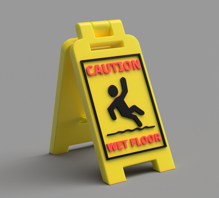 caution wet floor - sign by bc designs household decor ams 3d print model - Mito3D