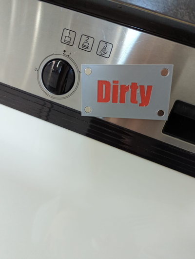 dishwasher dirty clean magnet by dmnkho art signs & logos sign dirtydishes bambu multi color x1c 3d print model - Mito3D