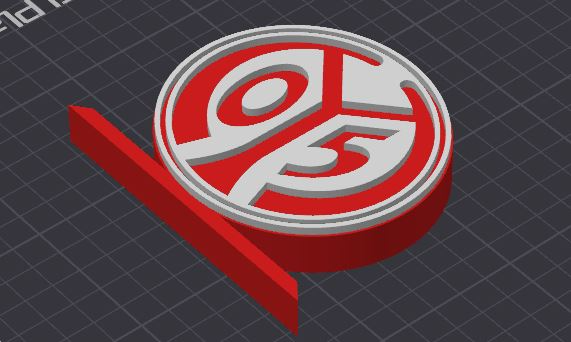 fsv mainz 05 logotipo by 5kyrunn3r arte sinais logotipos mainz05 bundesliga placa futebol ficar pé enfeites ams pronto 3D print model - Mito3D