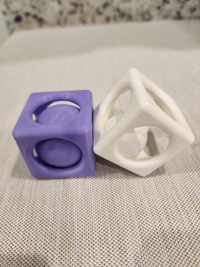 cubemoon fidget spinner print in place by airic red toys & games toy contest moon cube nasa 3d print model - Mito3D