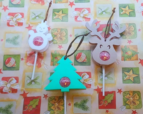 christmas lollipop holder by paiinx household decor deer snowman snow christmastree tree 3d print model - Mito3D