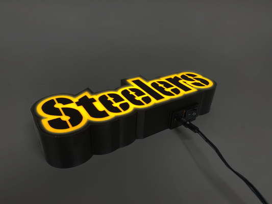 steelers light box by kcc okpc art signs & logos nfl 3d print model - Mito3D