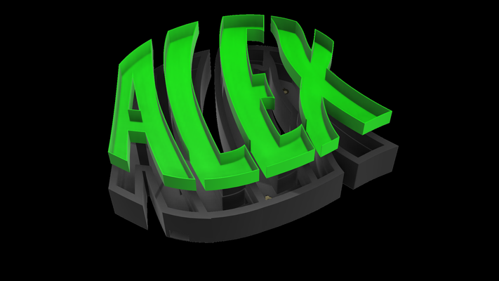 alex benannt led name by abonnieren kunst zeichen logos 3d print model - Mito3D