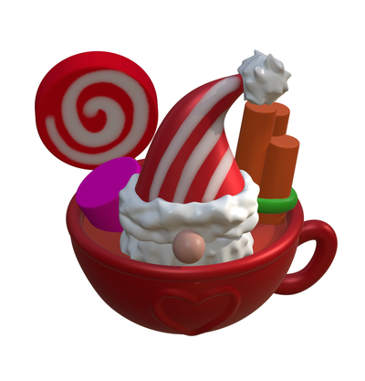 nano christmas cup by williamc art sculptures chocolate natale colors 3d print model - Mito3D