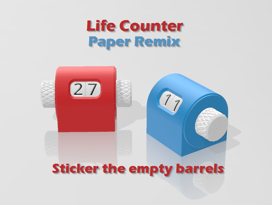 life counter - paper remix by bambam design toys & games lifecounter lapcounter zahlen number numbers count game rpg mtg pointcount lebenspunkte 3d print model - Mito3D