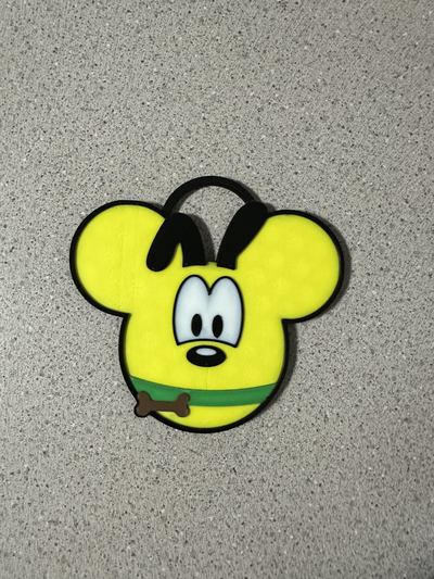 pluto mickey ears ornament zipper pull by 3d imagineer household decor disney christmas mouse decoration multi color print printing colour zipperpull 3d print model - Mito3D