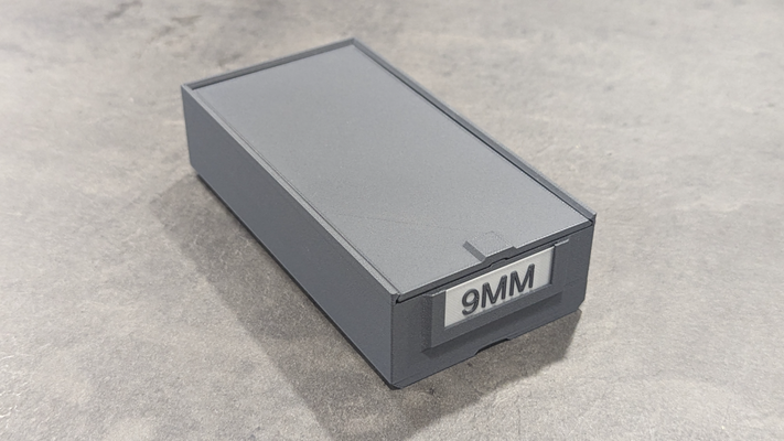 impilabile munizioni scatola 9mm 50 rnds by minist3r passatempo fai 3d print model - Mito3D