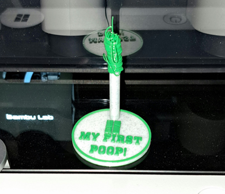 my first poop sign trophy by dirty faced kid 3d printer accessories x1 carbon chute 3d print model - Mito3D